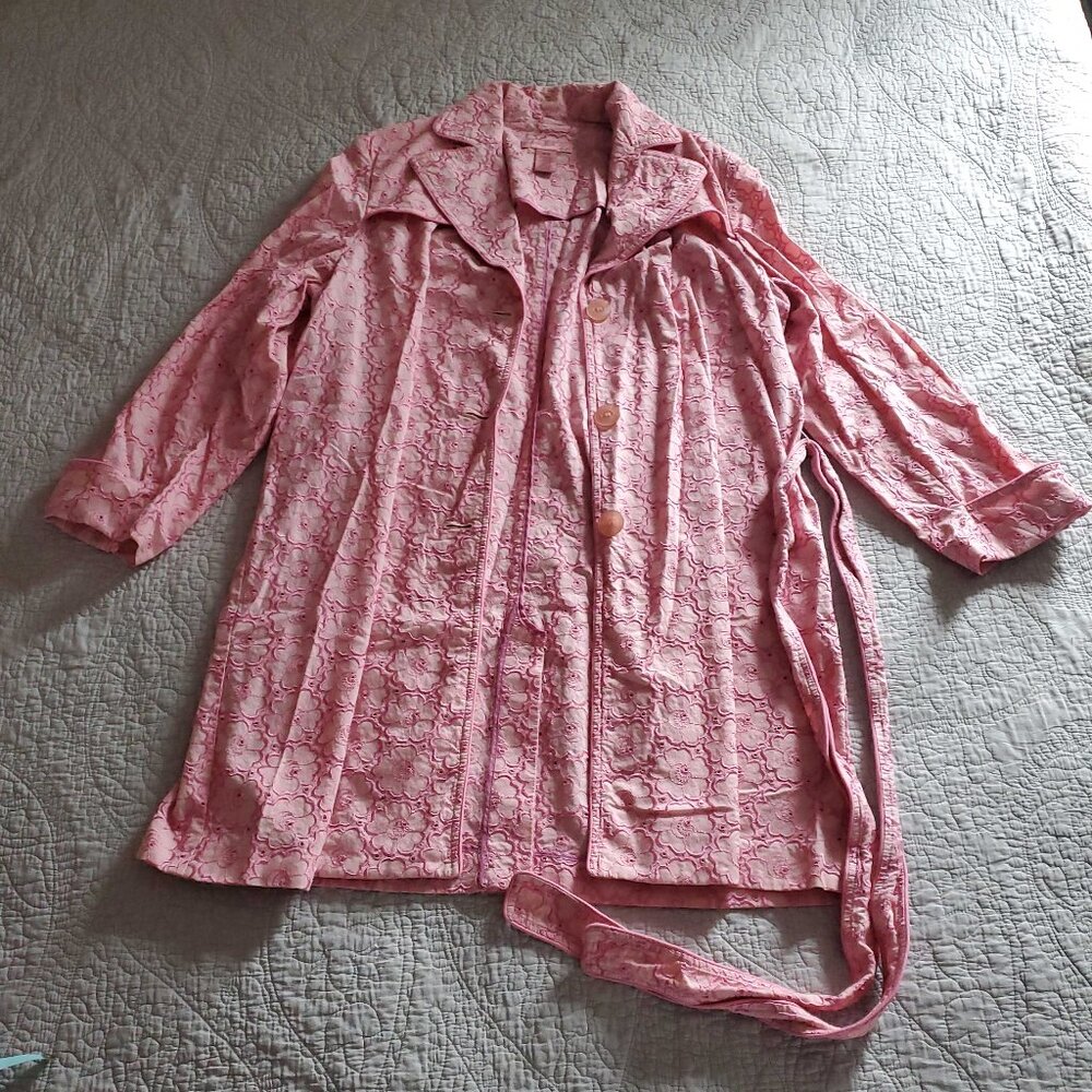 Fun Pink Embroidered Fashion Coat
